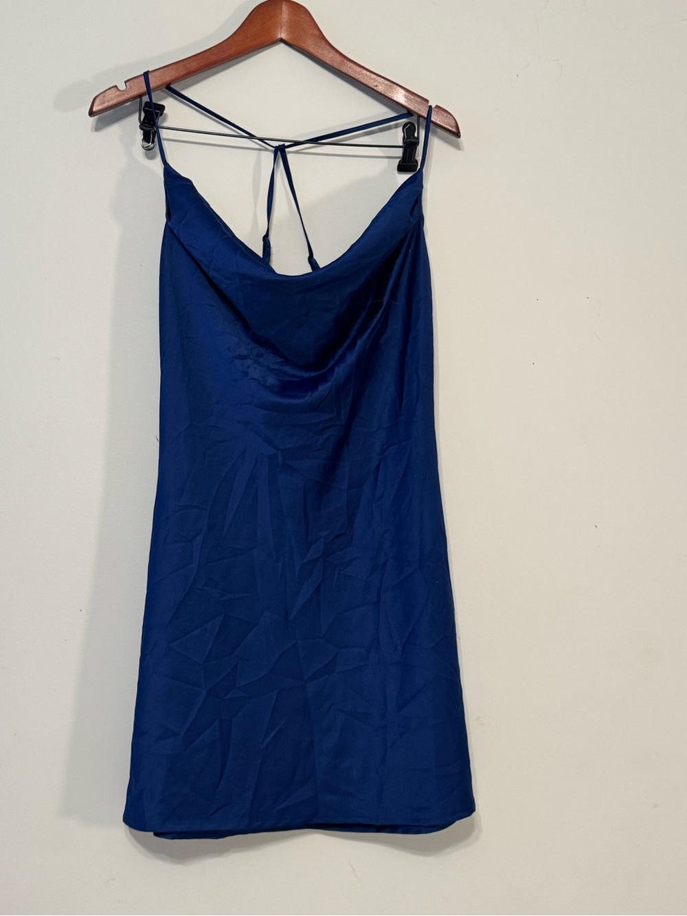 Dynamite Royal Blue Cowl Neck Mini Slip Dress